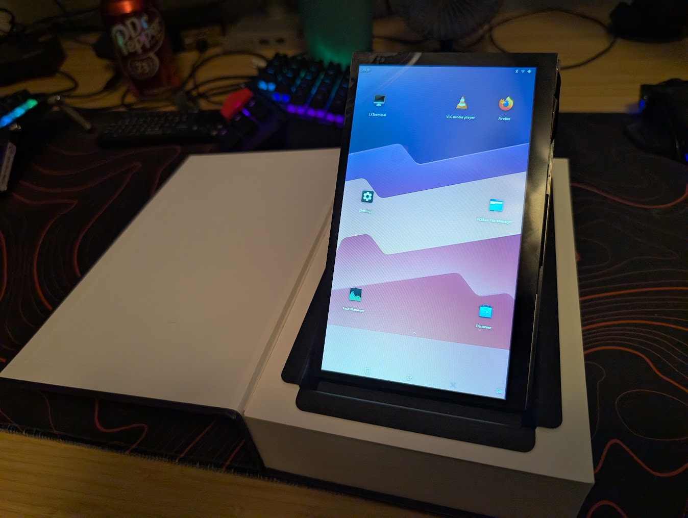 Custom cyberdeck build, front angle